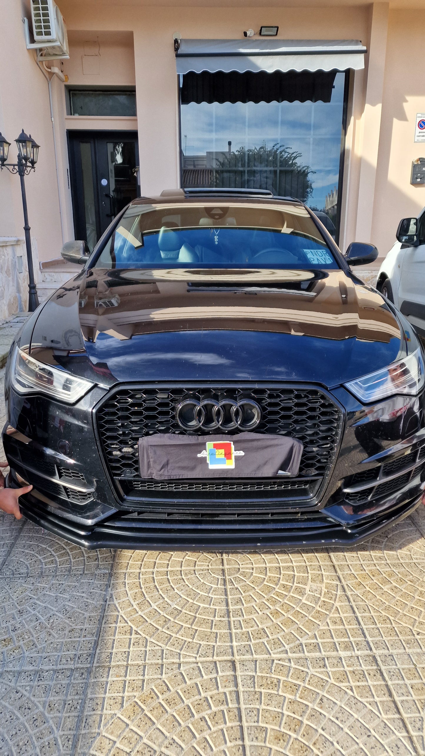 SPLITTER ADATTO PER AUDI A6 4G C7 RS6 2011-2018 LOOK NERO LUCIDO DESIGN SPORTIVO