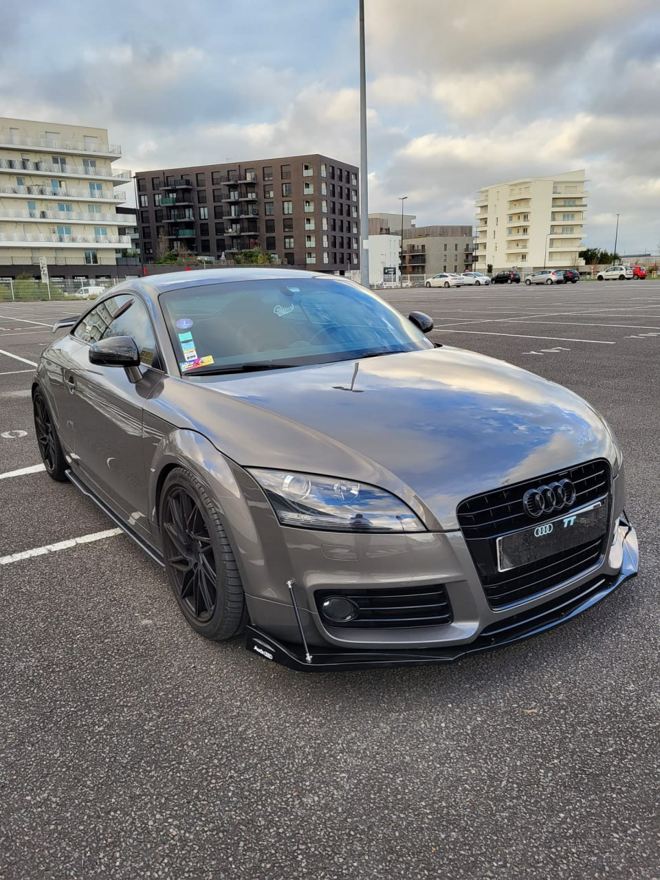 SPLITTER 3 PEZZI ADATTO PER AUDI TT 8J TT FV 2004-2019 LOOK NERO LUCIDO