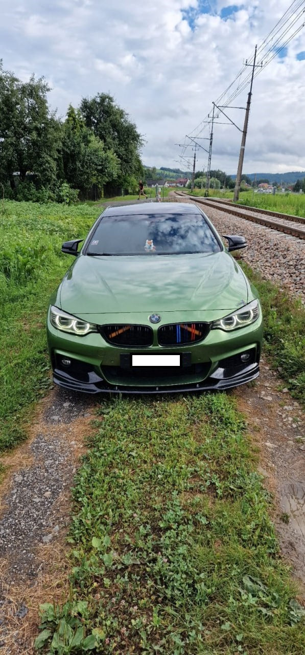 SPLITTER SUITABLE FOR BMW 4 SERIES F32 F33 F36 MSPORT LOOK GLOSSY BLACK SPORTY