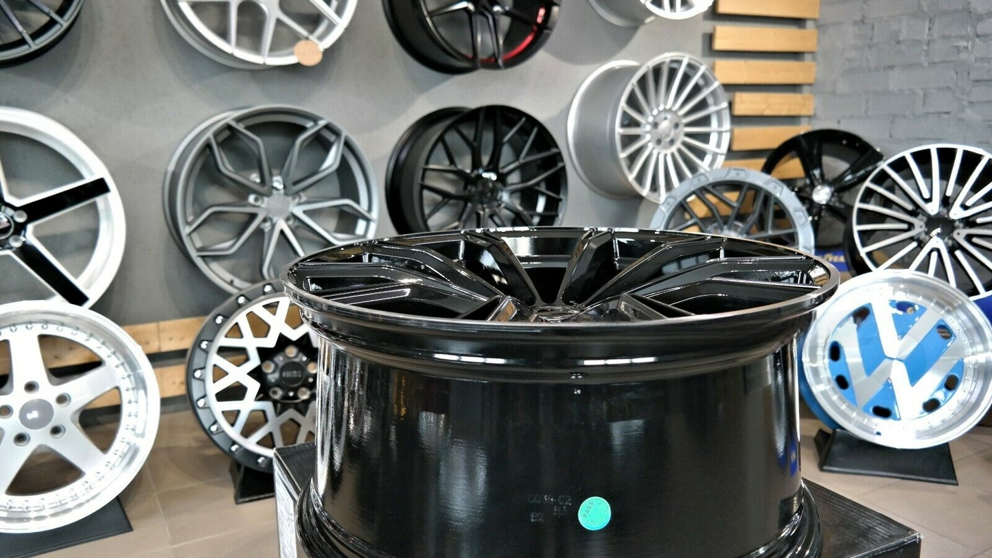 ADATTO per Audi A4 A5 A6 A7 A8 S LINE 19 inch 5x112 Abt Design Nero Lucido Ruote