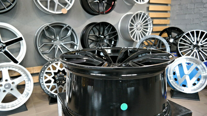 ADATTO per Audi A4 A5 A6 A8 A7 S-Line 21 inch 5x112 ABT design Nero Lucido Ruote
