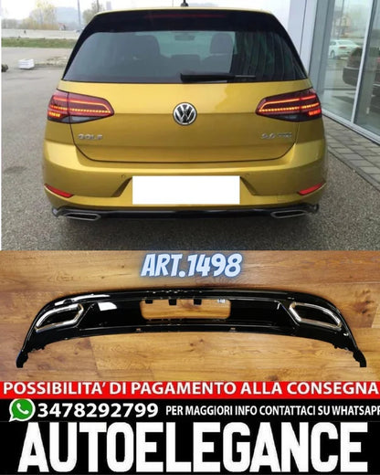 DIFFUSORE ADATTO PER VW GOLF 7.5 2017-2020 LOOK RLINE NERO LUCIDO