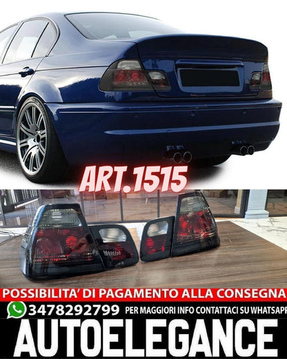 FANALI POSTERIORI ADATTI PER BMW SERIE 3 E46 LOOK NERI DESIGN SPORTIVO