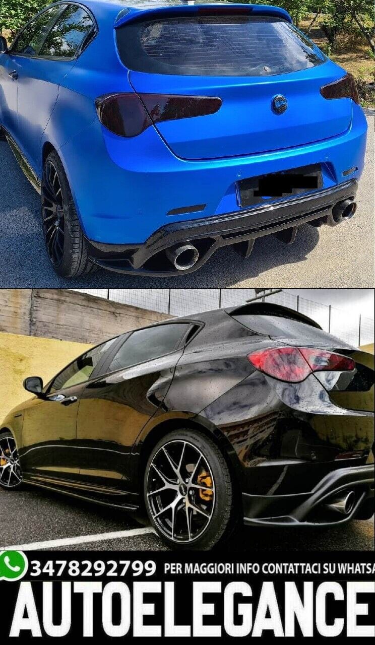 DIFFUSORE POSTERIORE ADATTO PER ALFA ROMEO GIULIETTA NERO LUCIDO