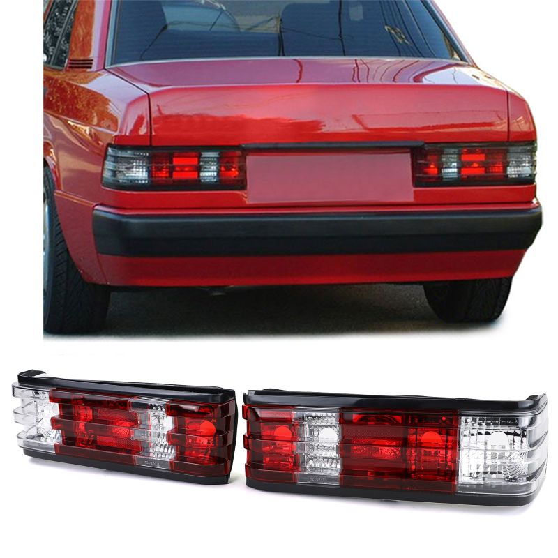 Coppia Fanali Posteriori Rosso Bianco Mercedes 190 W201 1982-1993