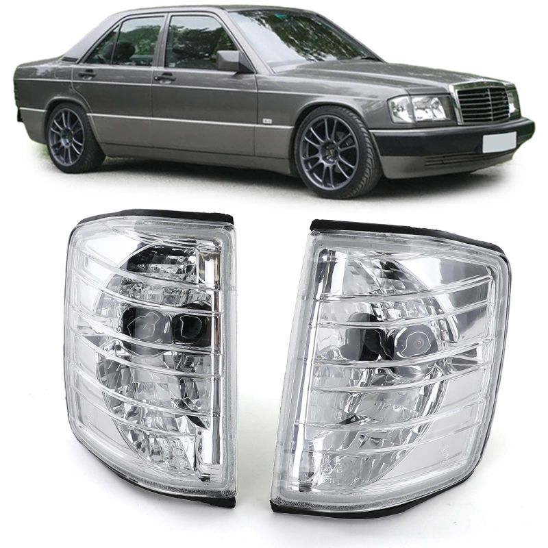 Coppia Frecce Cromate Mercedes 190 W201 1982-1993 con Portalampada