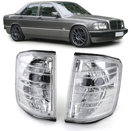 Coppia Frecce Cromate Mercedes 190 W201 1982-1993 con Portalampada