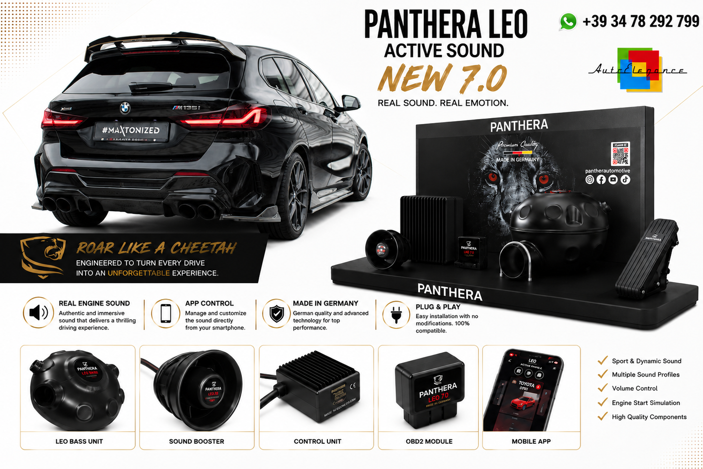 💫ART.2672 PANTHERA Soundsystem Booster 7.0 - BMW M135i M-Performance F40💫