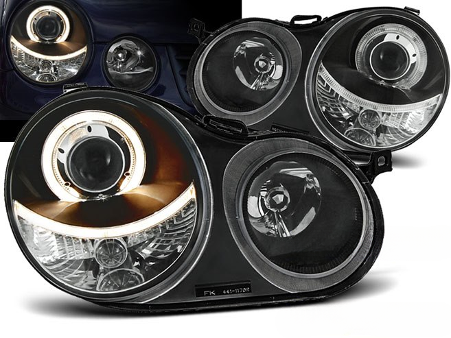 💫ART.6450 FARI OCCHI D'ANGELO NERI per VW POLO 9N 2001-2005💫