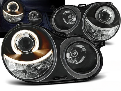 💫ART.6450 FARI OCCHI D'ANGELO NERI per VW POLO 9N 2001-2005💫