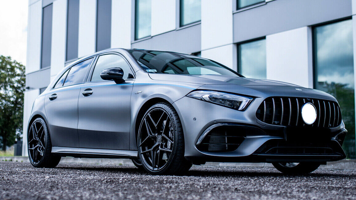 🔝PARAURTI ADATTO PER MERCEDES-BENZ CLASSE A W177 LOOK AMG A45S GRIGLIA CROMATA