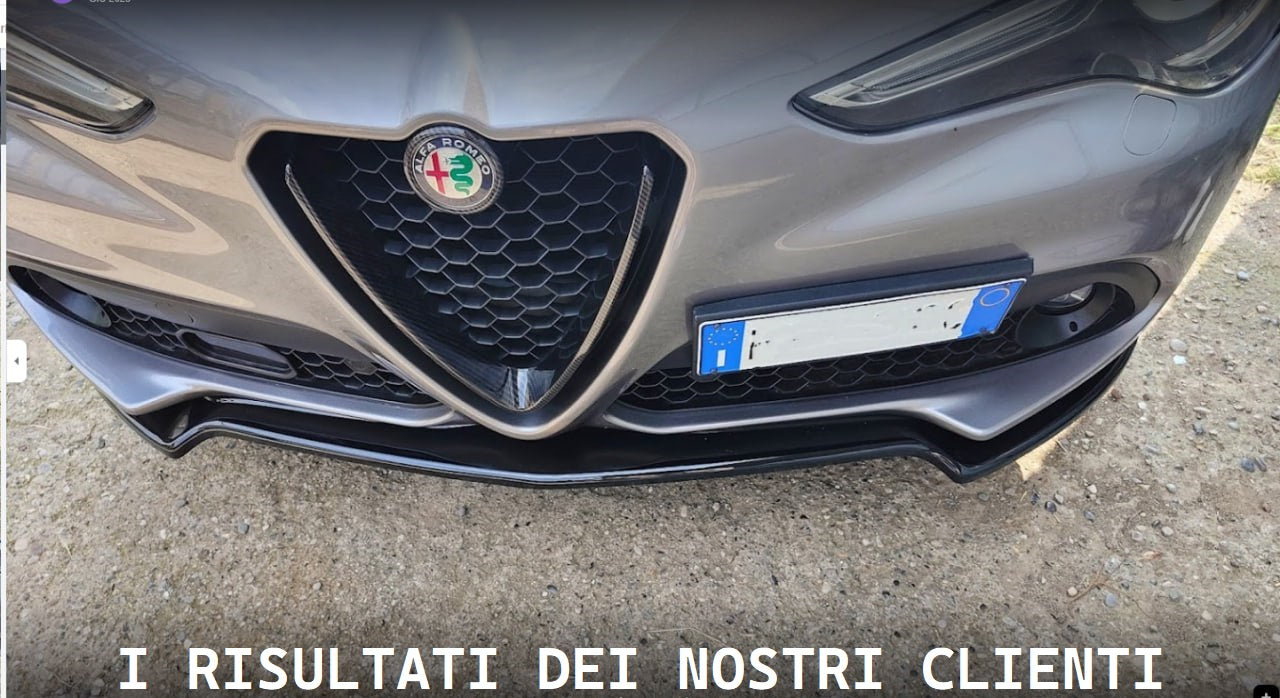 SPLITTER ADATTO PER ALFA ROMEO STELVIO LOOK NERO LUCIDO DESIGN SPORTIVO