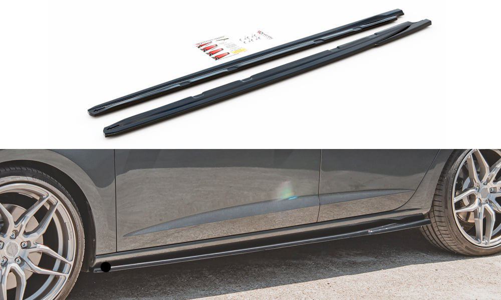UNDER SKIRTS SUITABLE FOR SEAT LEON MK3 MK4 2012-2020+ GLOSS BLACK