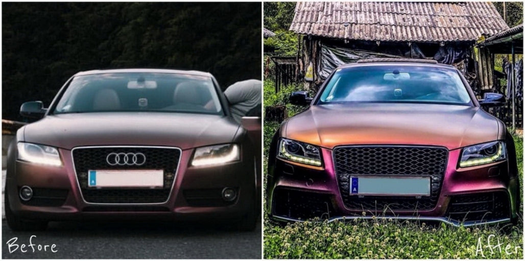 PARAURTI ANTERIORE ADATTO PER AUDI A5 8T PRE-FACELIFT LOOK GREZZO DESIGN RS5