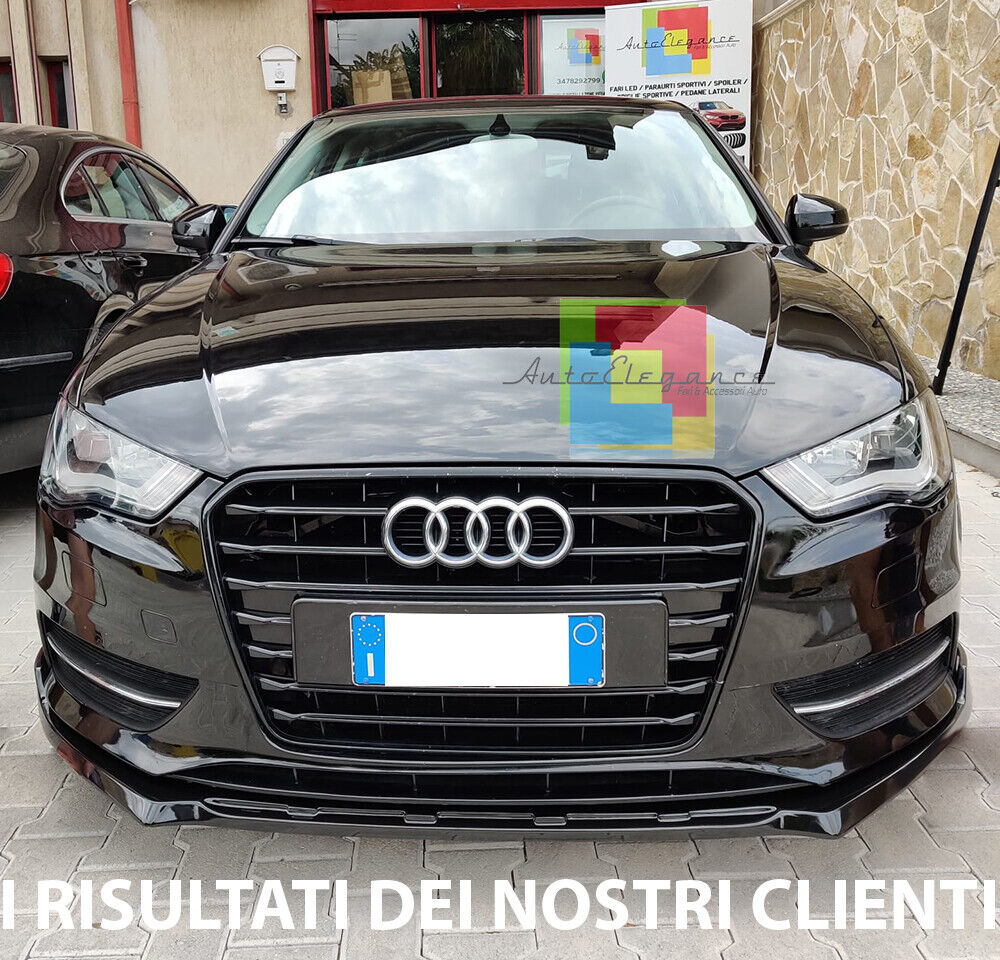 SPLITTER SUITABLE FOR AUDI A3 8V 2012-2016 STANDARD SLINE LOOK GLOSSY BLACK 