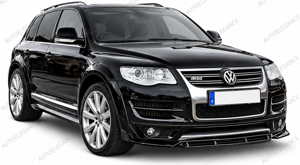 👉SPLITTER PARAURTI ANTERIORE NERO LUCIDO ADATTO PER VW TOUAREG 7  LOOK RS-3P👈