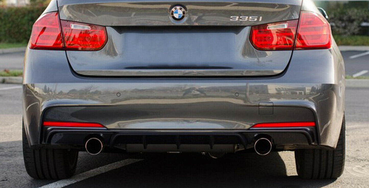 DIFFUSER SUITABLE FOR BMW 3 SERIES F30 F31 MSPORT 1+1 GLOSSY BLACK SPORTY LOOK