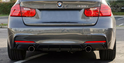 DIFFUSER SUITABLE FOR BMW 3 SERIES F30 F31 MSPORT 1+1 GLOSSY BLACK SPORTY LOOK