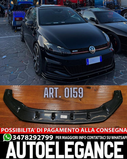 SPLITTER ADATTO PER VW GOLF 7.5 GTI GTD RLINE 2017-2019 LOOK NERO LUCIDO V1