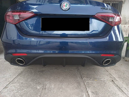 DIFFUSORE ADATTO PER ALFA ROMEO GIULIA LOOK VELOCE OPACO + TERMINALI CROMATI