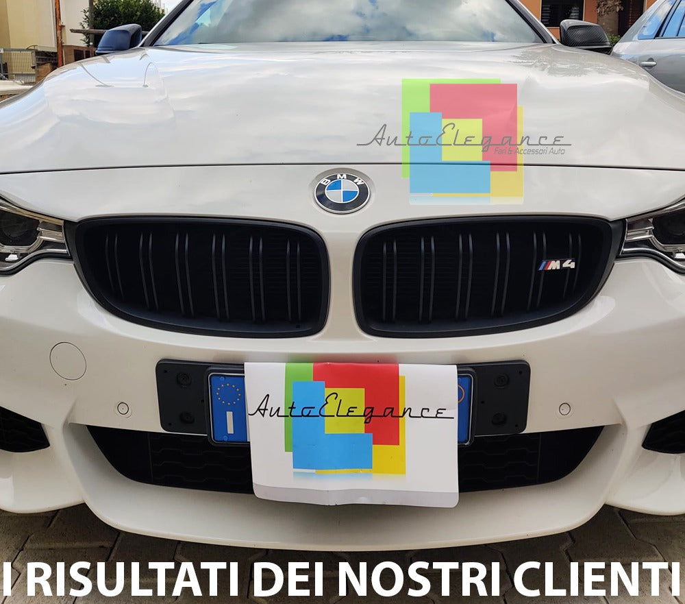 GRIGLIA ADATTA PER BMW SERIE 4 F32 F33 F36 DOPPIA FASCIA LOOK NERO LUCIDO