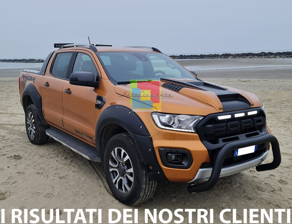 BULLBAR ADATTO PER FORD RANGER T6 2015+ NERO OPACO AUTOELEGANCERICAMBI