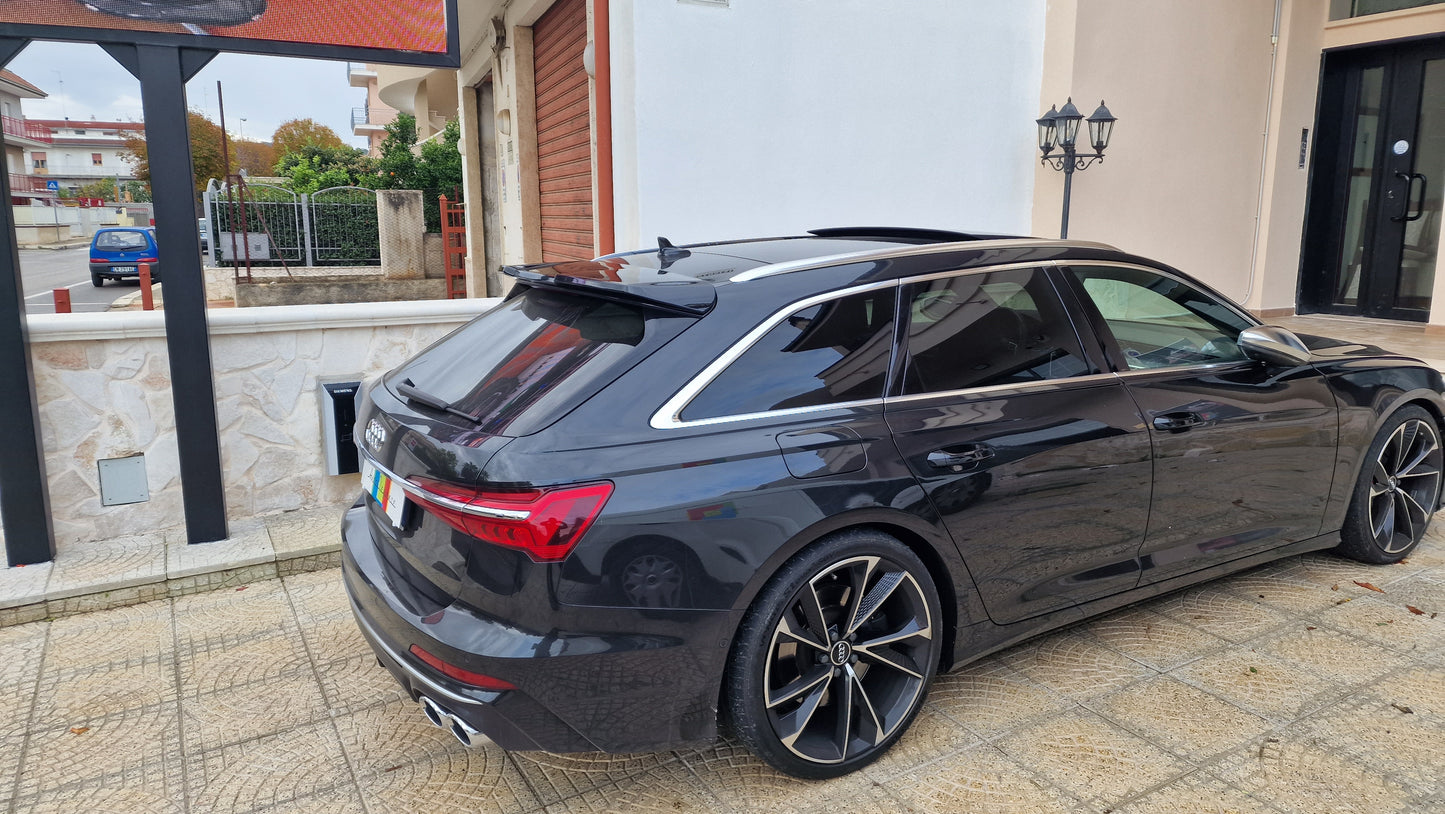 SPOILER TETTO ADATTO PER AUDI A6/S6 C8 AVANT 2018+ LOOK RS6 NERO LUCIDO