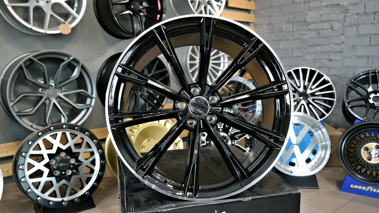 ADATTO per Audi A4 A5 A6 A8 A7 S-Line 21 inch 5x112 ABT design Nero Lucido Ruote