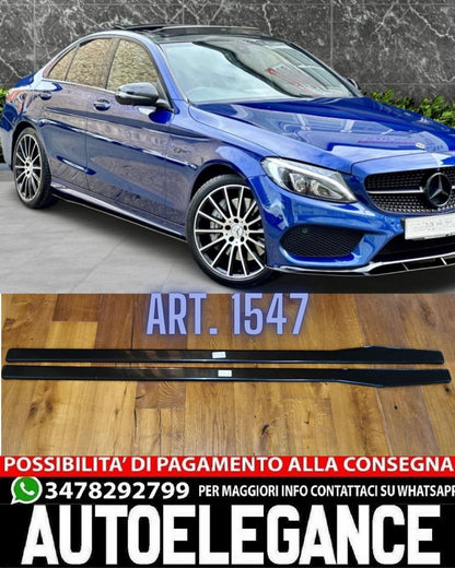 UNDER SKIRTS SUITABLE FOR MERCEDES C CLASS W204 W205 2007-2019 GLOSSY BLACK