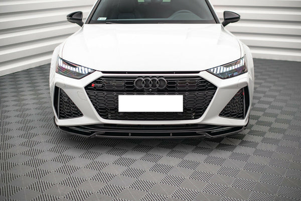 SPLITTER SUITABLE FOR AUDI A6 4G C8 2018+ GLOSSY BLACK V1 SPORTY LOOK 