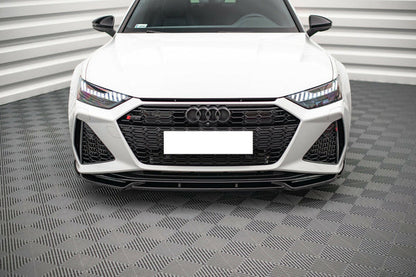 SPLITTER SUITABLE FOR AUDI A6 4G C8 2018+ GLOSSY BLACK V1 SPORTY LOOK 