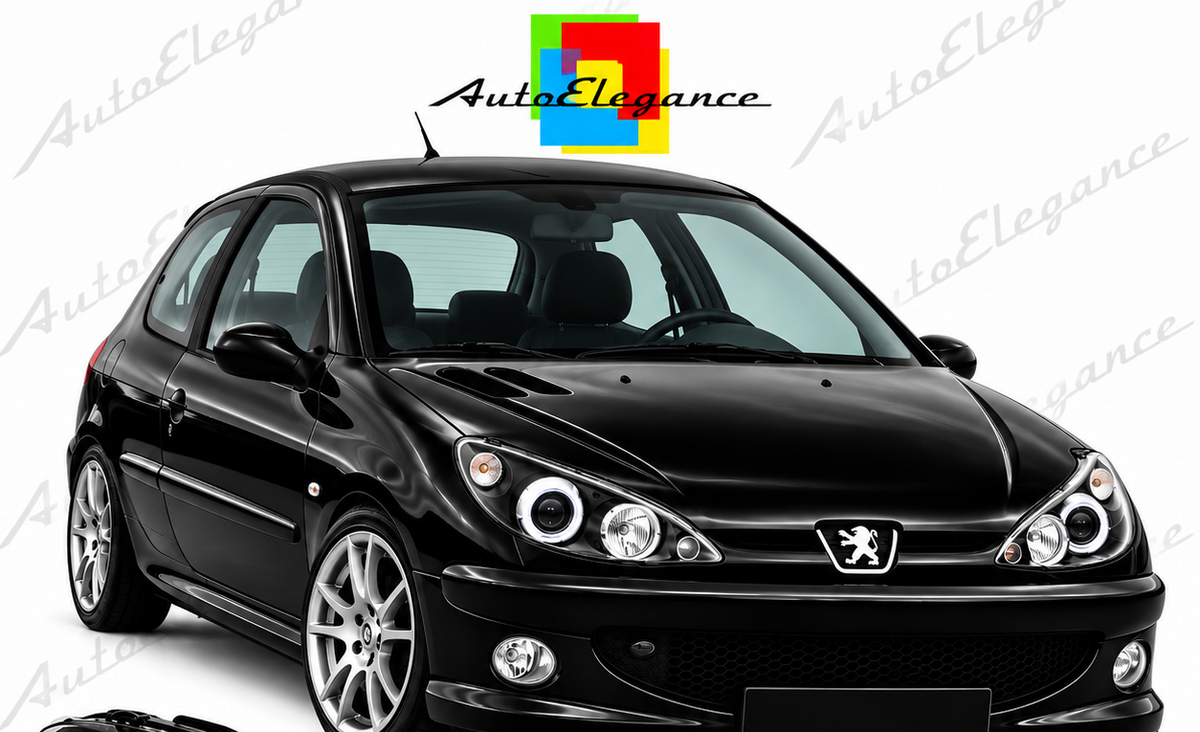ART.11068 FARI ANTERIORI ADATTO PER PEUGEOT 206 02 NERO LED