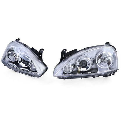Fari Anteriori Ellissoidali H7/H7 Opel Corsa C 2000-2006 con Motorini