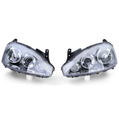 Fari Anteriori Ellissoidali H7/H7 Opel Corsa C 2000-2006 con Motorini