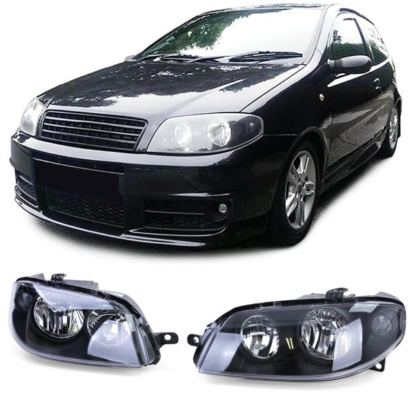 Headlights Black Right Left suitable for FIAT Punto 03-05 