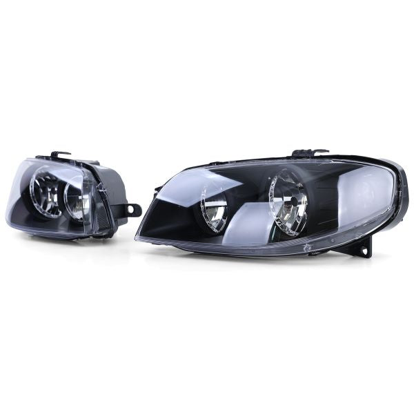 Headlights Black Right Left suitable for FIAT Punto 03-05 