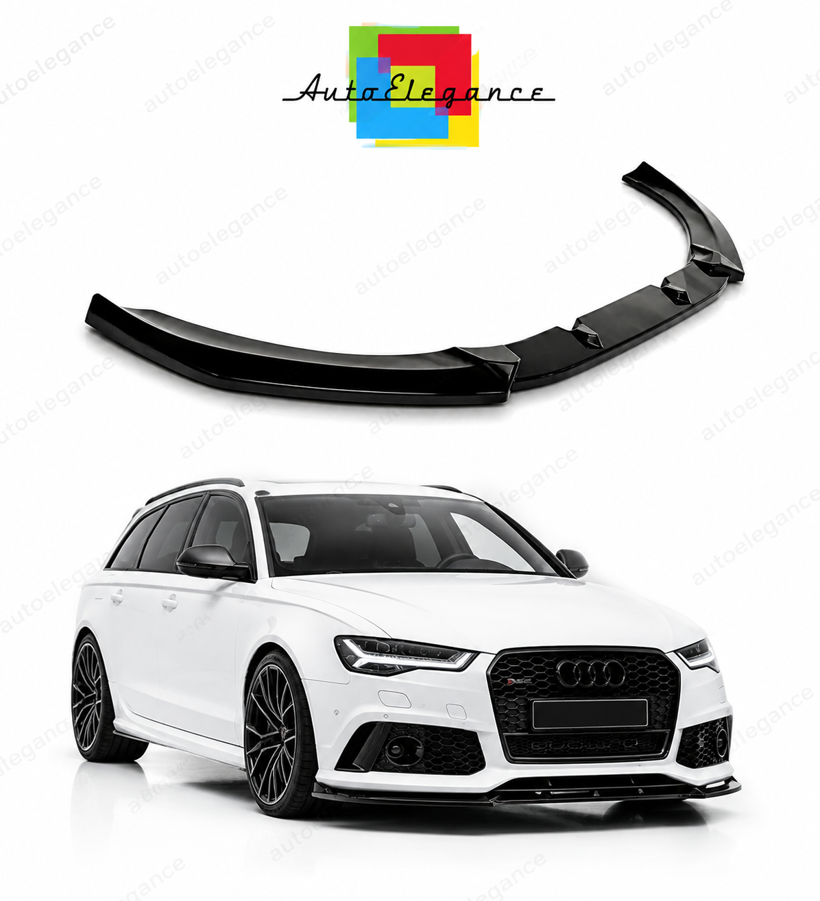 💕 Splitter adatto per  AUDI RS6 C7 nero lucido 💕