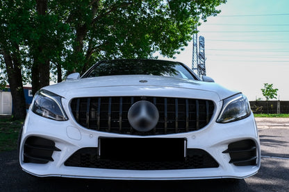 GRIGLIA ADATTA PER MERCEDES CLASSE C W205 2015-2018 NERO LUCIDO SENZA CAMERA GT