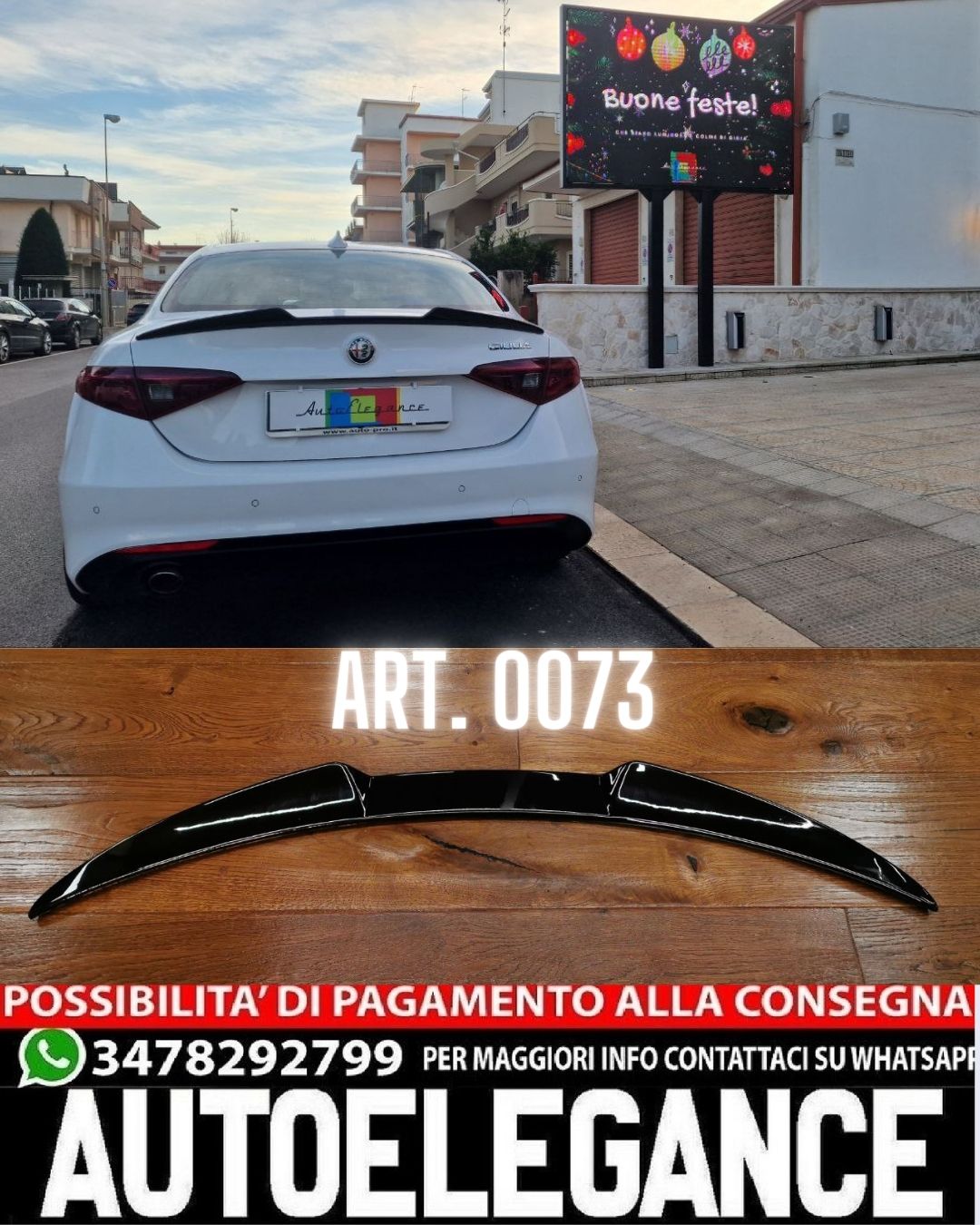 SPOILER COFANO ADATTO PER ALFA ROMEO GIULIA 2015-2021 LOOK VELOCE