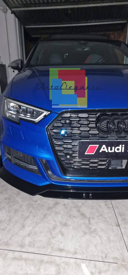 SPLITTER 4 PEZZI ADATTO PER AUDI A3 8V 2017-2020 SLINE S3 NERO LUCIDO