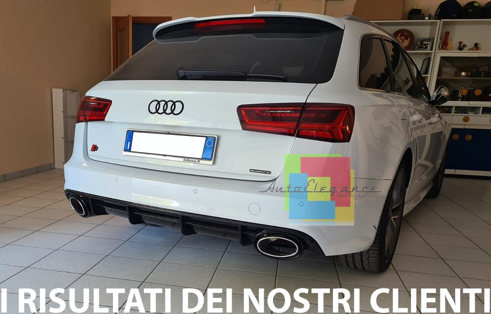 DIFFUSORE ADATTO PER AUDI A6 4G C7 2015-2018 SLINE LOOK RS6 + TERMINALI