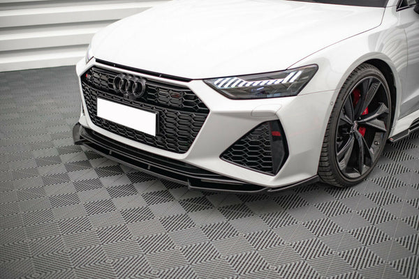 SPLITTER SUITABLE FOR AUDI A6 4G C8 2018+ GLOSSY BLACK V1 SPORTY LOOK 