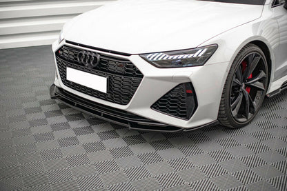 SPLITTER SUITABLE FOR AUDI A6 4G C8 2018+ GLOSSY BLACK V1 SPORTY LOOK 