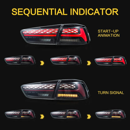 Luci posteriori a LED per Mitsubishi Lancer EVO X 2008-2018 [Non adatte a Sportback/ fortis/ io]