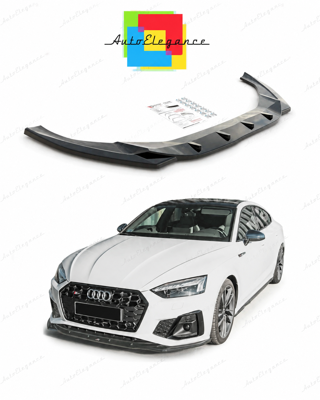 💕Splitter  adatto per  AUDI S5 / A5 S-LINE F5 FL nero  lucido💕
