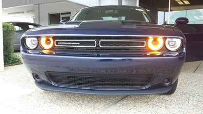 ⭐Fari a LED adatti per Dodge Challenger (2015-2023) Luci RGB nere⭐