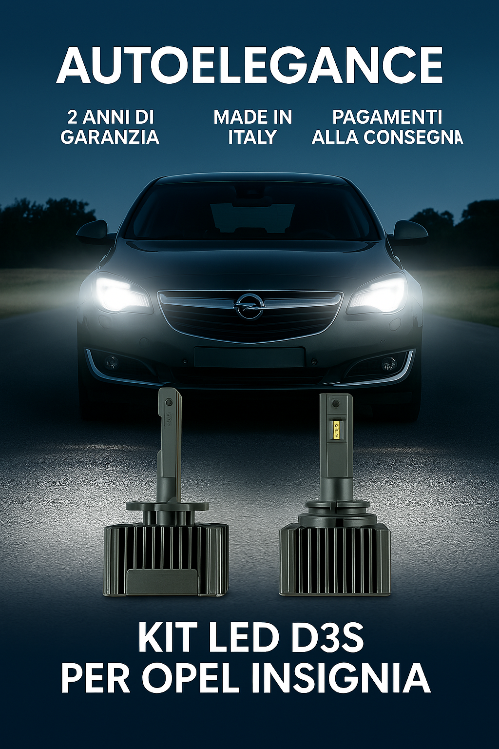 ⭐KIT XENON D3S 6000K ANABBAGLIANTI PER OPEL INSIGNIA A – LUCE BIANCA POTENTE⭐