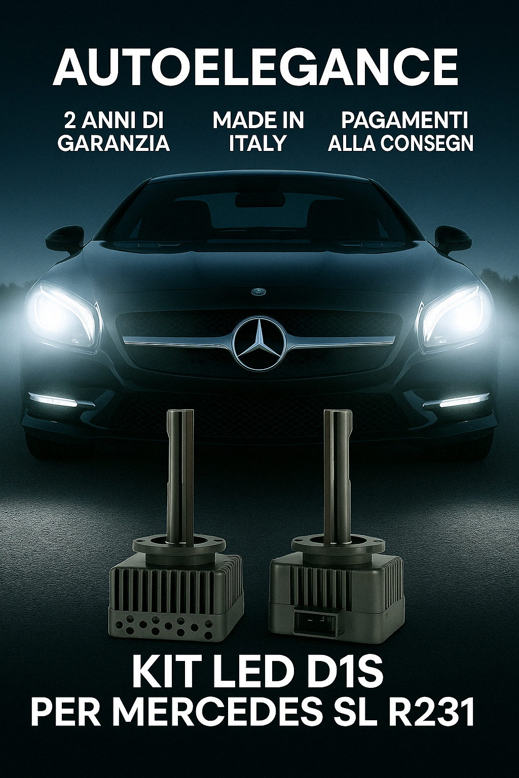 ⭐KIT XENON D1S 6000K ANABBAGLIANTI PER MERCEDES SL R231 – LUCE BIANCA POTENTE⭐