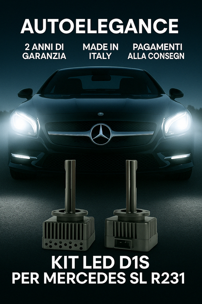 ⭐KIT XENON D1S 6000K ANABBAGLIANTI PER MERCEDES SL R231 – LUCE BIANCA POTENTE⭐