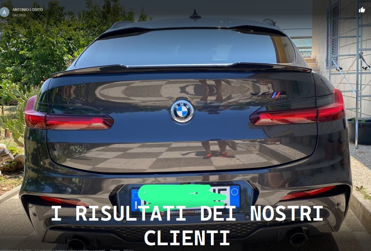 SPOILER BAGAGLIAIO ADATTO PER BMW X4 G02 2019+ LOOK M COMPETITION NERO LUCIDO